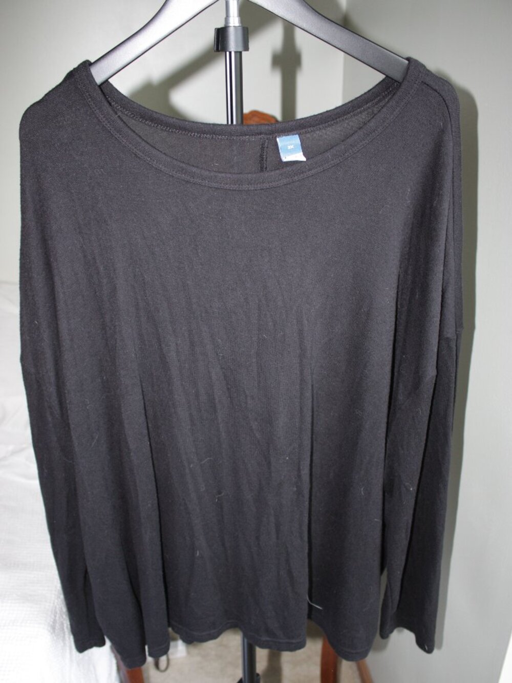 Old Navy Black Long Sleeve Scoop Neck Drop Shoulder Knit Top Sweater Size 3X